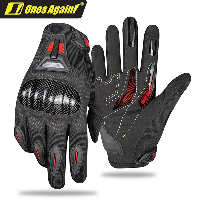 

Ones Again! Motorcycle Gloves Breathable Carbon Fiber Moto Motorbike Racing Gloves Motocross Riding Gloves