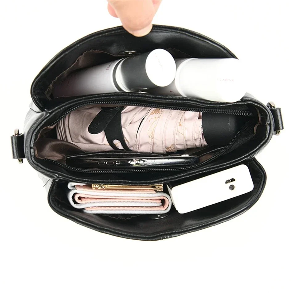 Women Embroidery Leather Tote Bag Shoulder Bag Crossbody Bag shoulder bag leather handbag
