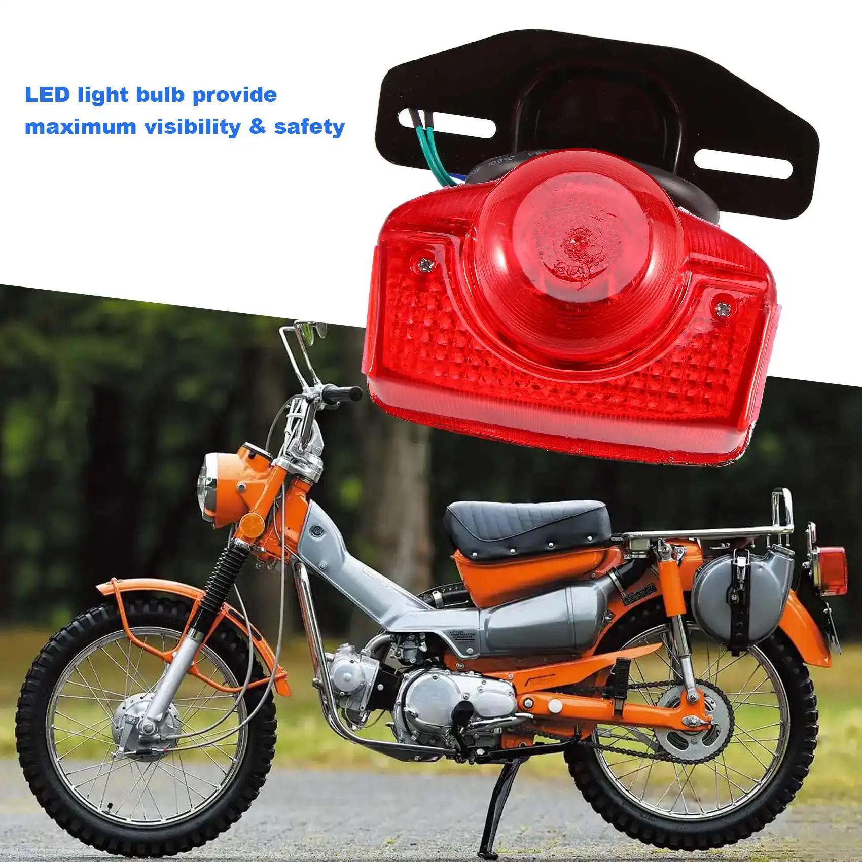 SJLERST Clignotant, Clignotant 2 Pièces, Clignotant 12V Adapté Pour Honda C70 CT70 CT90 XL100 Cb350 Cm400 Cb450 Cb750 72019880