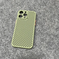 Breathable Soft Silicone Cooling Bumper Back Cover Case - iPhone 12 Mini (Light Green)
