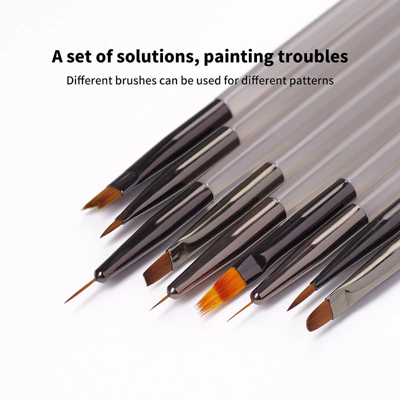 1Pcs French Stripe Nail Art Liner Brush Set Tips Ultra-thin Line Drawing Pen UV Gel Painting Brushes Manicure Tool 2