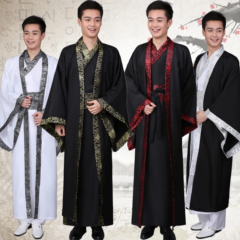 

Oriental Performance Stage Folk Dance Costume Ancient Hanfu Men Chinese Traditional Robe Hanfu Dress Tang Dynasty Cosplay Party