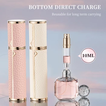 5/8/10ml PU leather mini perfume Atomizer Bottle Sprayer Suitable for Boarding Tight Sealing Travel Customized Refillable Bottle