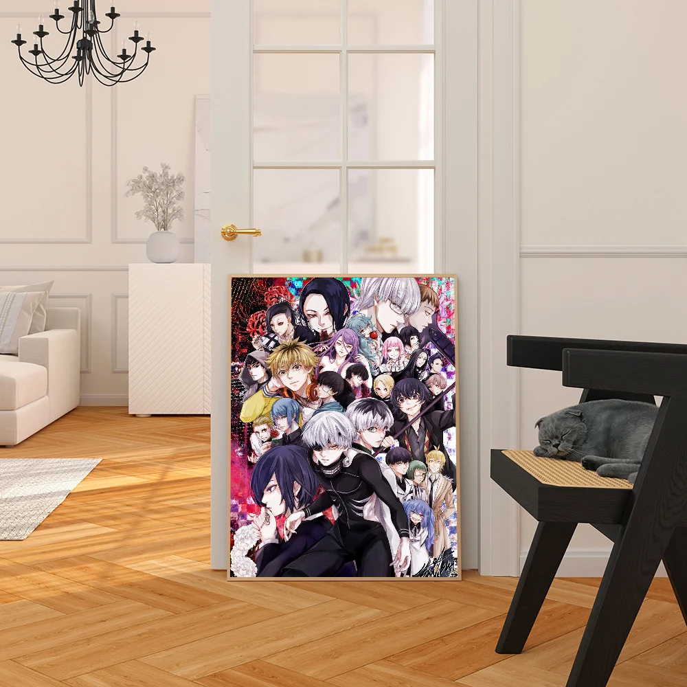 Amine Tokyo Ghoul Classic Movie Posters Vintage Room Bar Cafe Decor Stickers Wall Painting