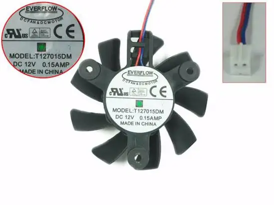 

Everflow T127015DM Круглый Вентилятор для сервера DC 12V 0.15A Dia. 2wire 65mm C.T.C 47mm