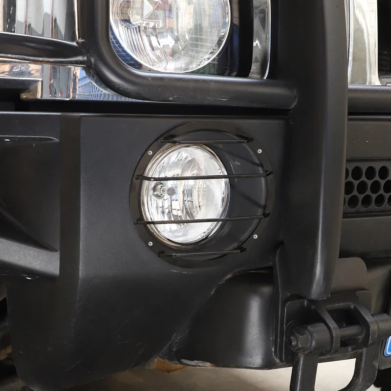 

2Pcs For Hummer H3 2005-2009 Carbon Steel Black Front Fog Light Lamp Cover Trim Foglight Accessories Exterior Styling