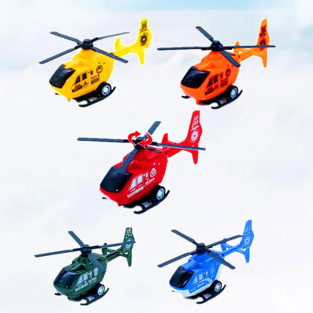 

6pcs Simulation Mini Pullback Helicopter Toy Decoration Pull Back Aircraft Models Airplane Models Planes Toys Plastic Inertia