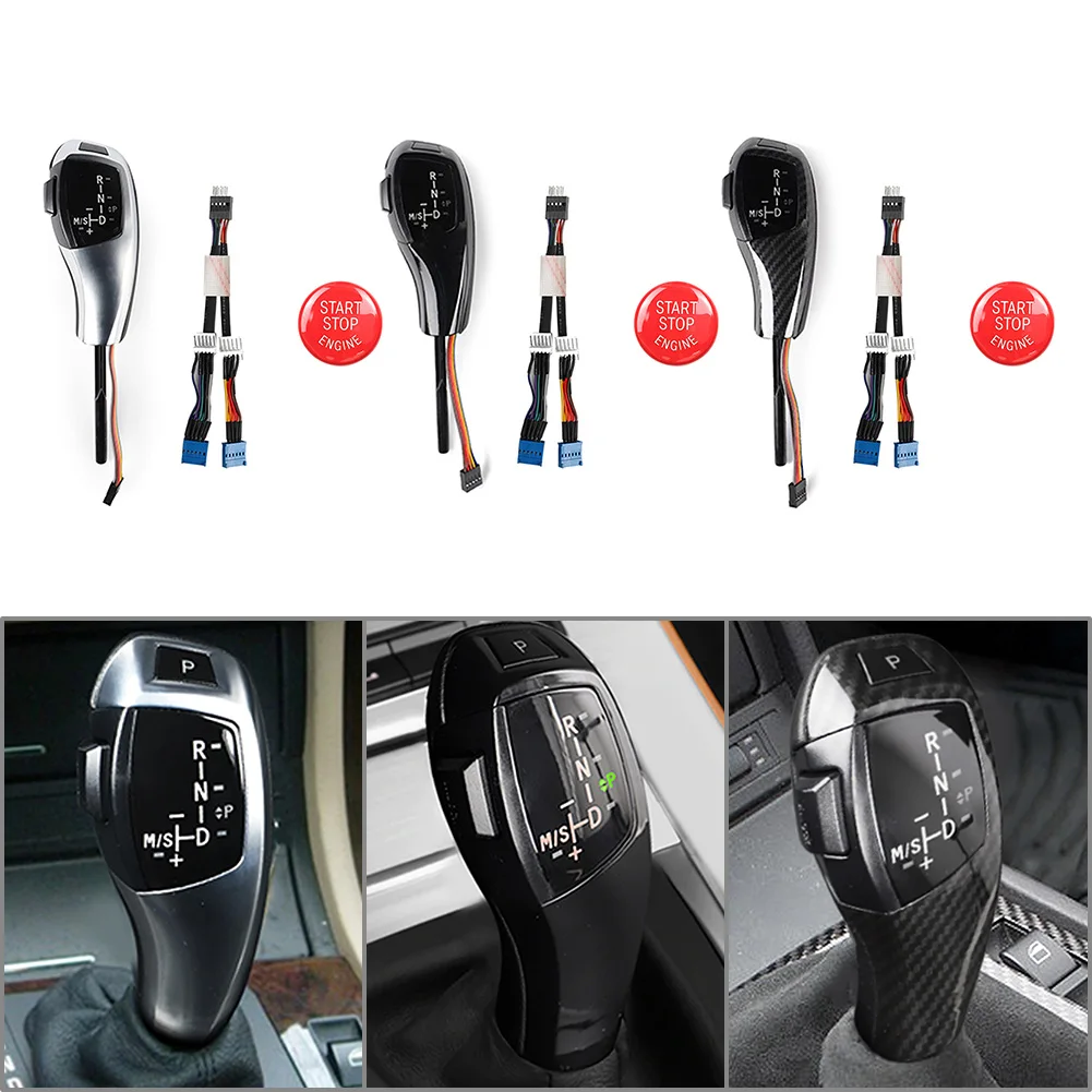 

Automatic LED Gear Shift Knob & Red Start Stop Button Cover For BMW 1 3 5 6 7 Series X1 X3 X5 Z4 LHD Only