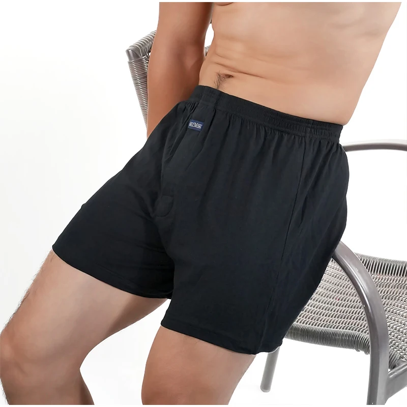 1PC Big Underpants Solid Pajama Bottoms At Home Plus Size Mens Boxer Briefs For Men High Waist Allo Pants Cotton Slacks Sleep Bottoms