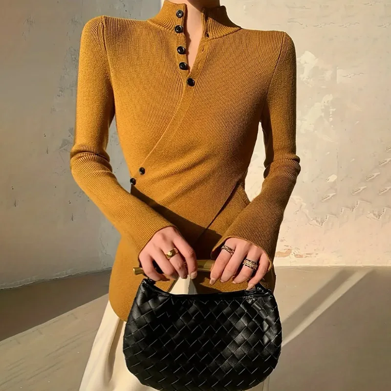 Women Knitted Turtleneck Sweater Autumn Spring