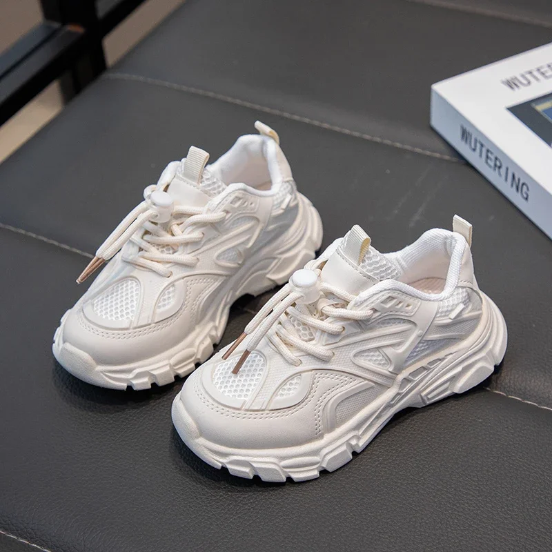 Children's Sneakers for Boy Fashion Girls Causal White School Tennis Shoes Non-slip Simple Kids School Running Sneakers Classic