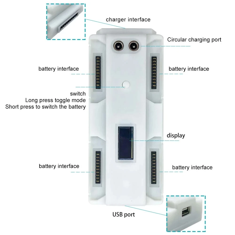 Drone Battery Charger X8SE Drone Smart Charging Manager Multi-Function Battery Maintenance Displayable Power for Fimi X8 SE V2