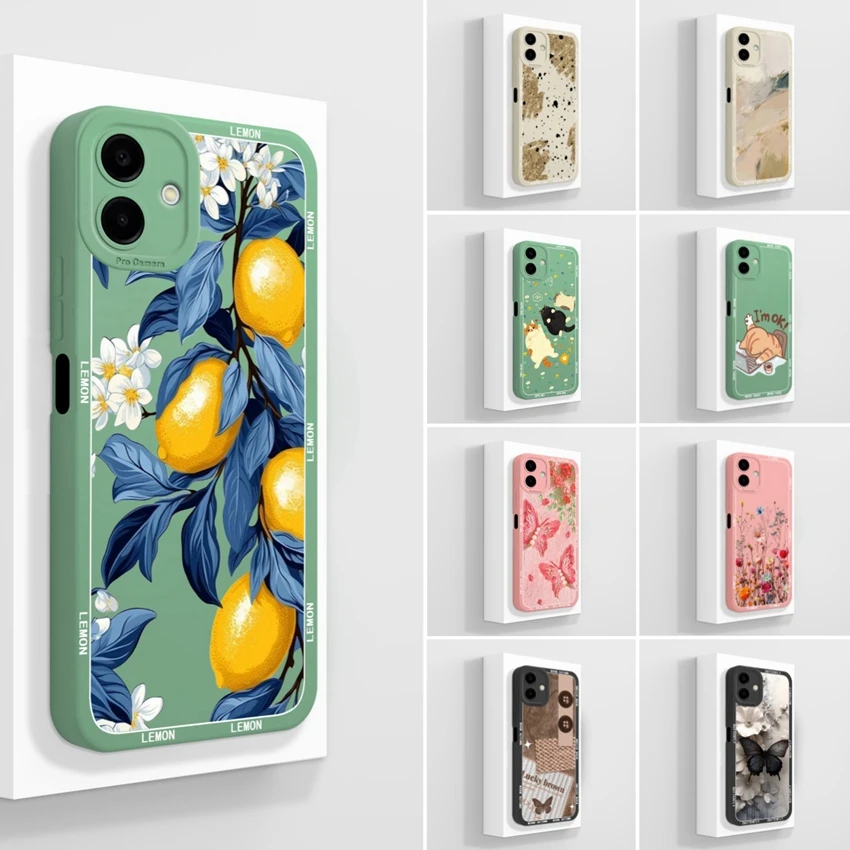 Pretty Flower Lemon Pattern Fashion Silicone Phone Case