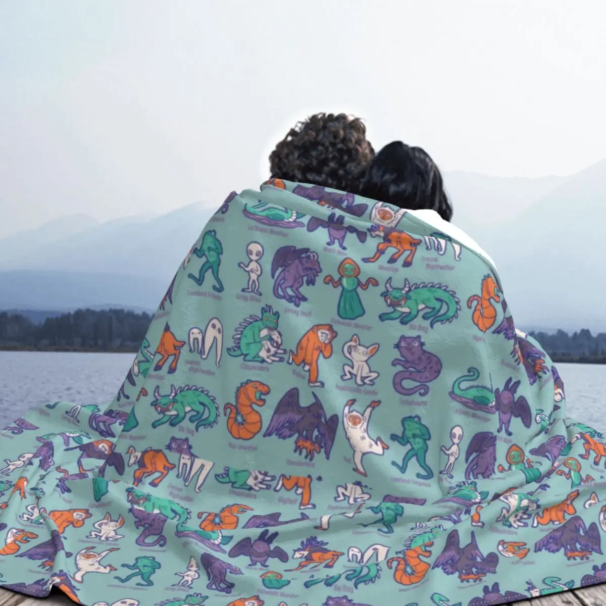 Bigfoot Mothman UFO Cryptid Creatures Mythology Coral Fleece Plush Throw Blankets Blankets for Bedding Soft Plush Th