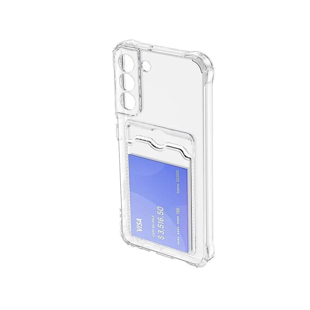 Toocki Transparent Shockproof Wallet Phone Case with Silicone Cover