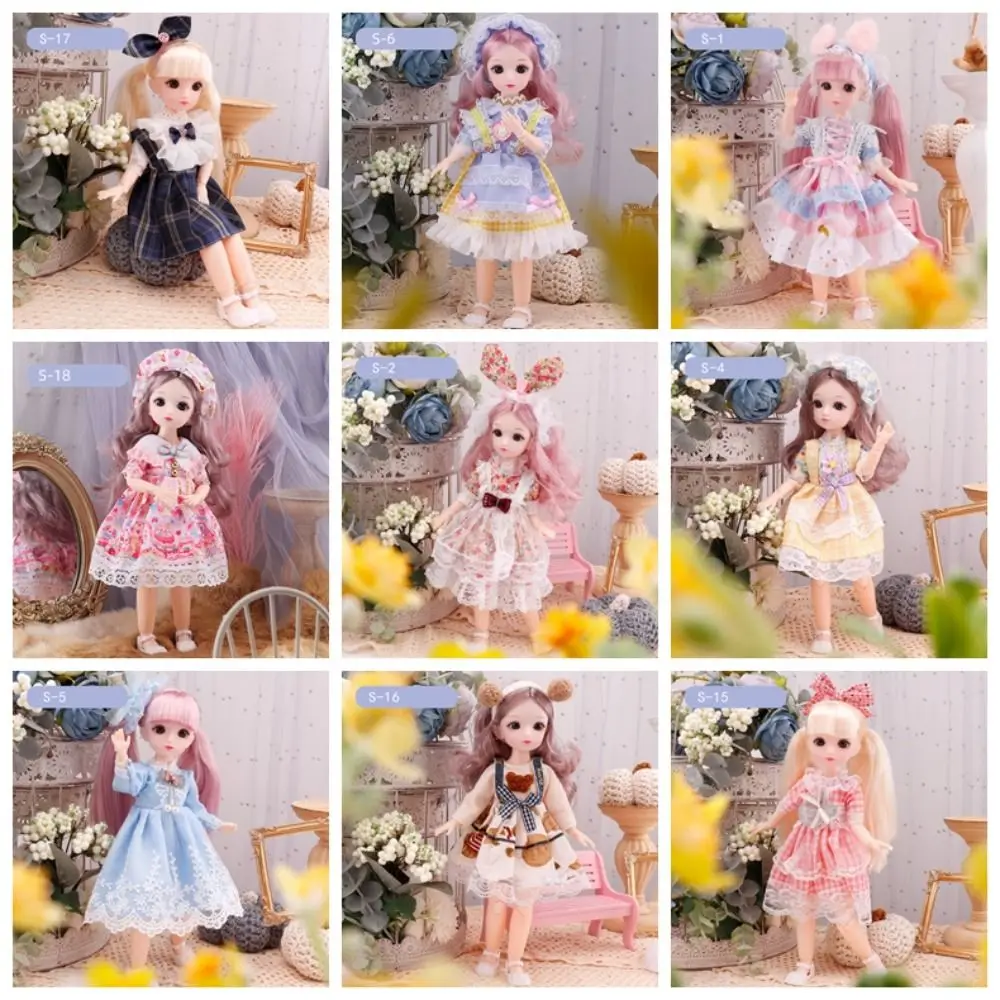 Brown Eyed 1/6 bjd Dolls Play House Toys with Clothes Blonde Hinged Doll 3D Eyes Colorful 30cm Articulated Toys Kids Toy