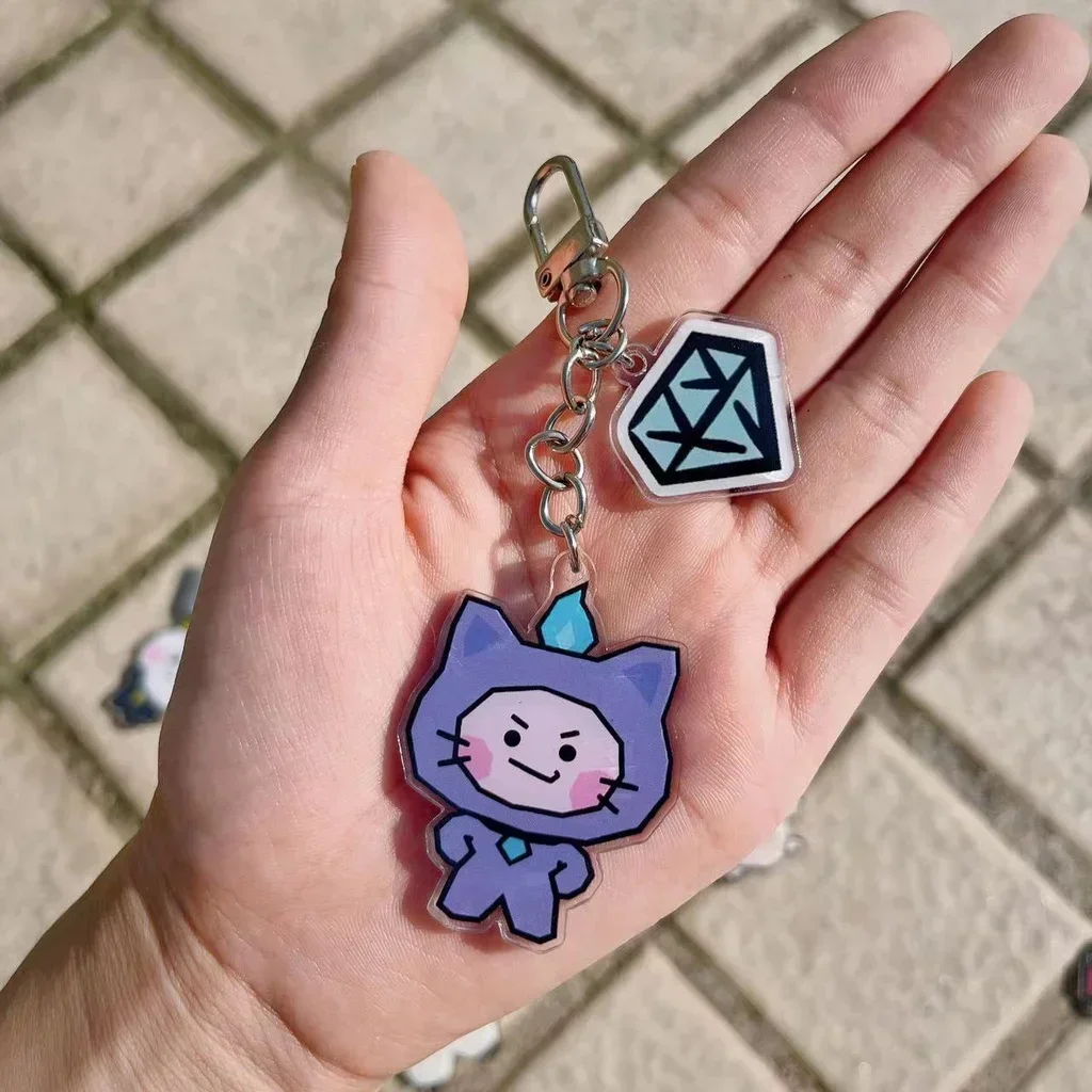 Kpop Keychains Kpop Idol Cute Cartoon Characters TRUZ Keychains Acrylic Double-sided Sandwich Key Ring Pendant