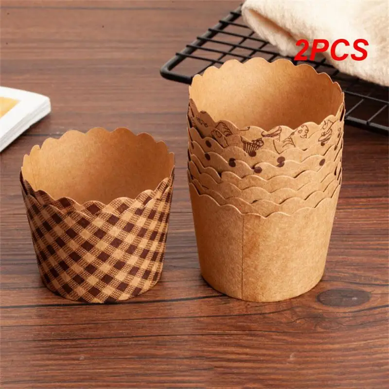 

2PCS Muffin Cupcake Liner Cake Wrappers Baking Cup Tray Case Cake Paper Cups Pastry Tools Oilproof Cake Wrapper Party Supplies
