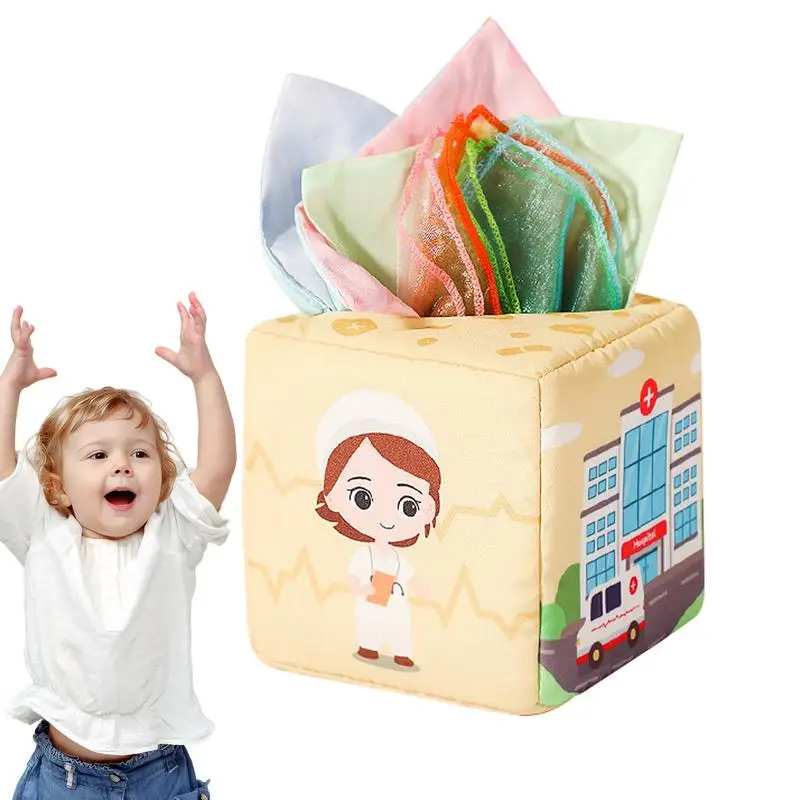 

Tissue Box Pull Toy Educational Toys Tissue Box Early Learning Toy For Home Traveling Camping For Boys Girls Kids