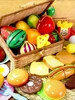 67 PCS Set Kitchen Play House Toys for Kids Simulation Basket Fruit Vegetable Food Cutting Game Montessori Educational Girls Toy 1