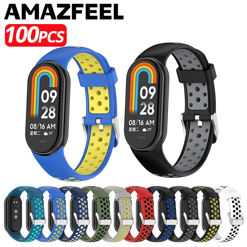 

100pcs MiBand 8 Bracelet Sport Silicone Strap for Xiaomi Mi Band 8 Wristband Mi Band 8 Belt Correa Wrist Straps Accessories