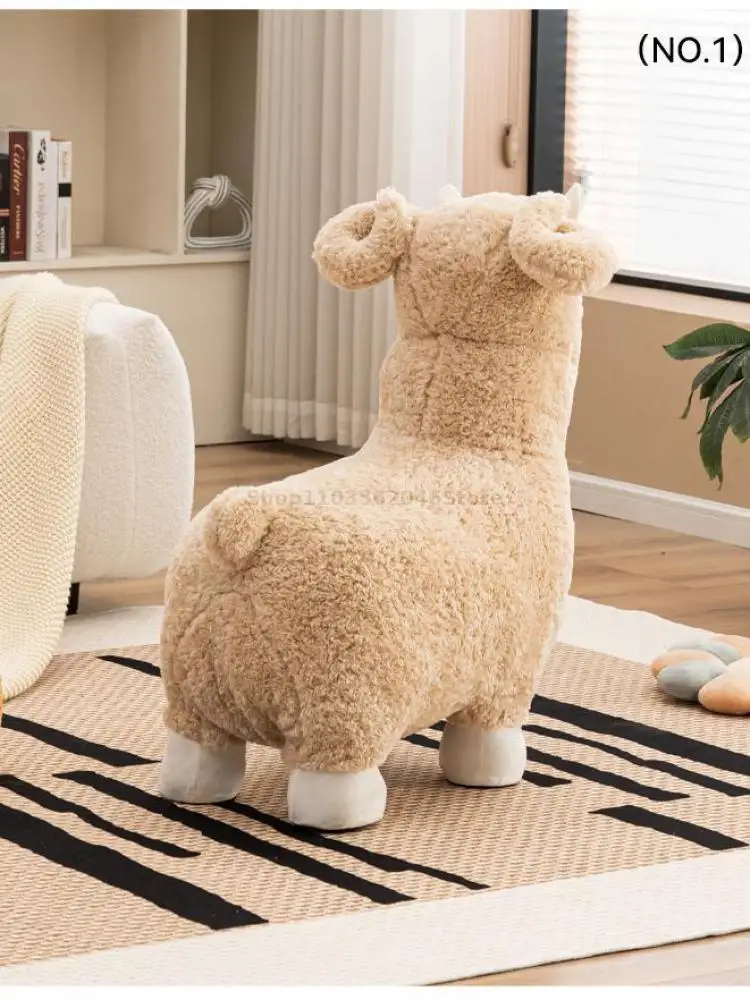 Internet Celebrant Little Sheep Chair Living Room Ornaments Lamb Fleece Lamb Seat Shoe Changing Stool Cartoon Animal