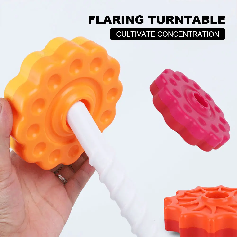 Gears Stacking Rings Toy Eco-Friendly Early Education Toys Smooth Spining Tower Building Blocks Safe for Preschool Gift