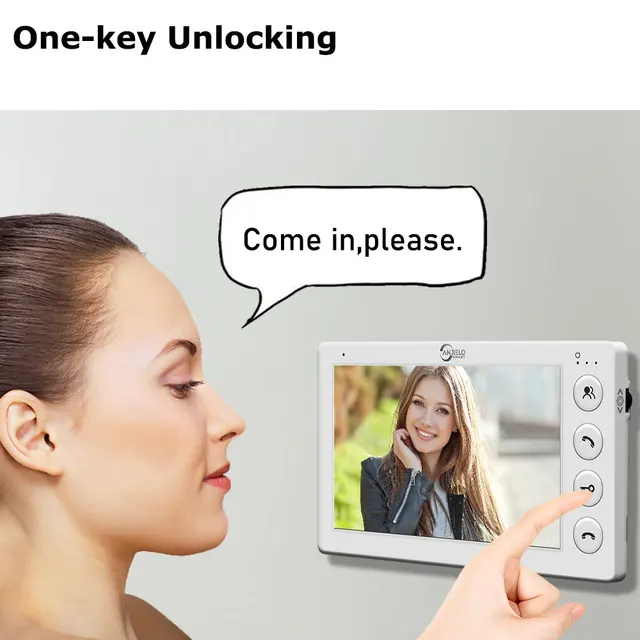 7 Inch 4 Wired Video Intercom for 2 Unit Multi Apartment Video Doorbell with RFID Card Unlock 3