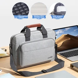 Business Laptop Messenger Shoulder Bag - 15.6 Inch Handbag Carrying Case for 13 13.3 inch (Light Gray)