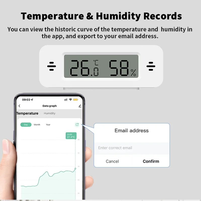 Temperature Humidity Sensor Thermometer Hygrometer Tuya WiFi Zigbee Mini For Smart Home APP Remote Work with Google Home Yandex Alexa