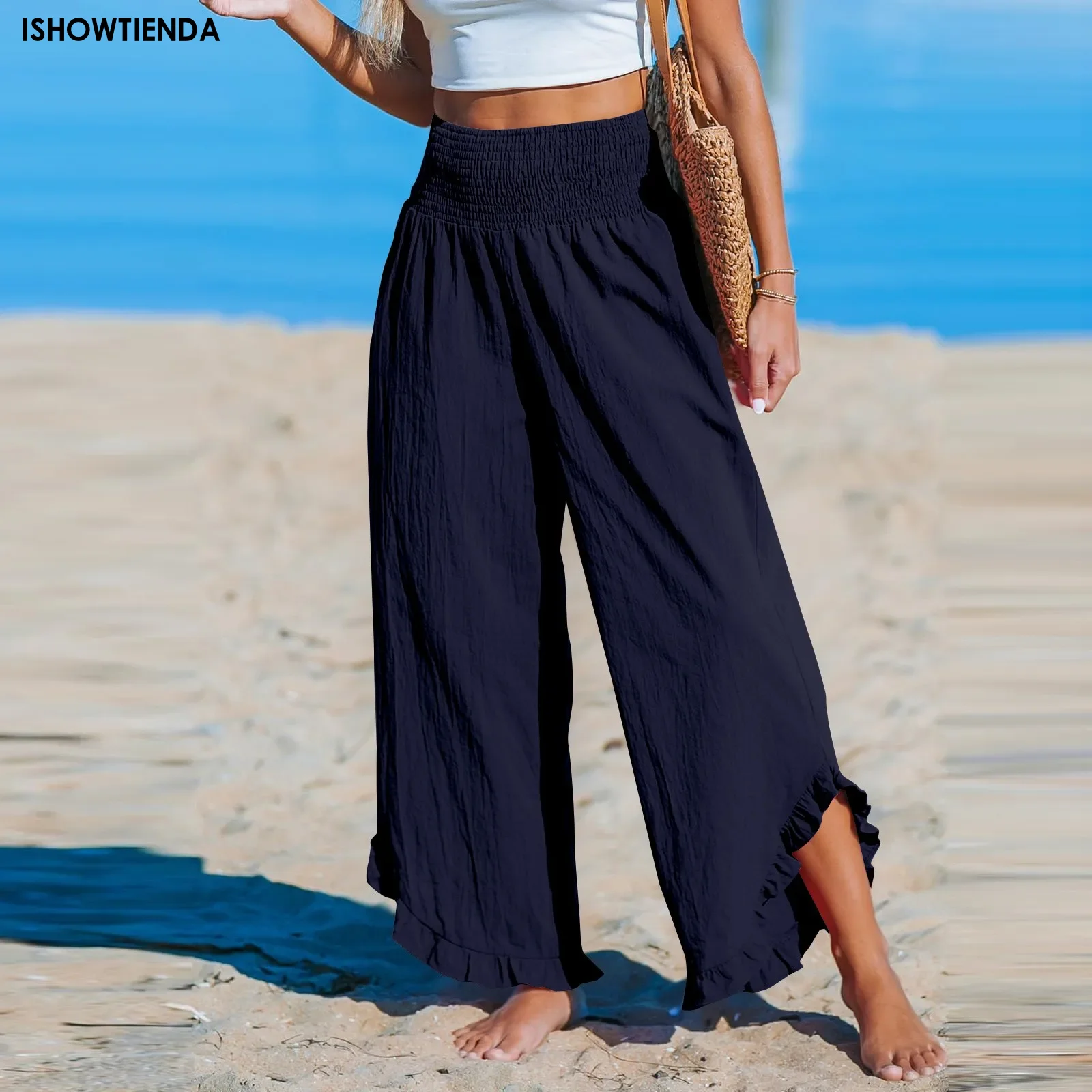 

2024 Women's Pant Spring/summer New Women's High Waist Sagging Pant Wide Leg Pants Sports And Casual Straight Leg Loose Pants