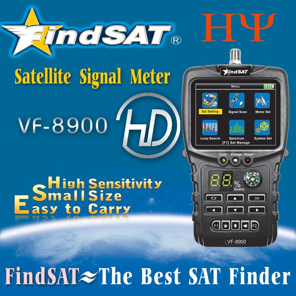 Original Findsat Vf8900 Satellite Finder Meter Dvbs2 Better Satlink