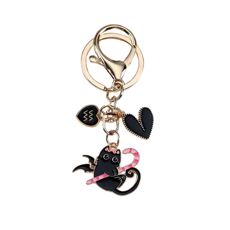 Portachiavi Gatto fantasmino e diavoletto Nero 8 Keychain Ghost Cat and Little Devil Black _05