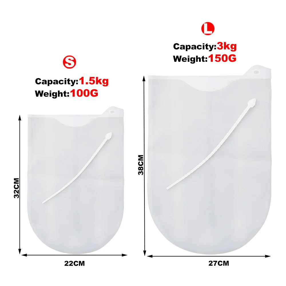 1Pcs Silicone1.5/3Kg Kneading Dough Bag Transparent Blend Flour Mixing Mixer For Bread Pastry Pizza Kitchen Accessorites Tools