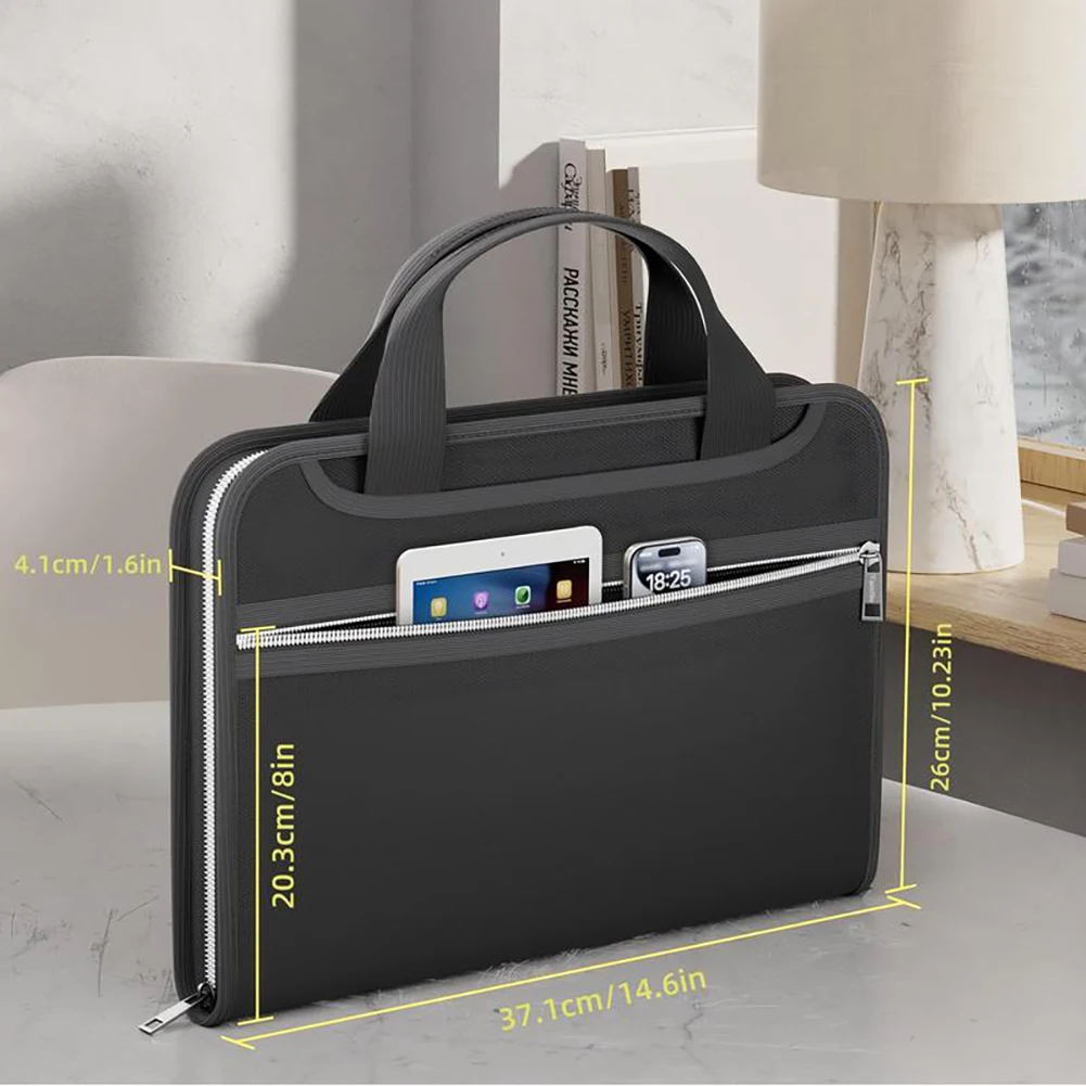 Large Capacity Fireproof Waterproof Document Bag Document Safe Storage Bag With Zipper Handheld File Organiser For Business