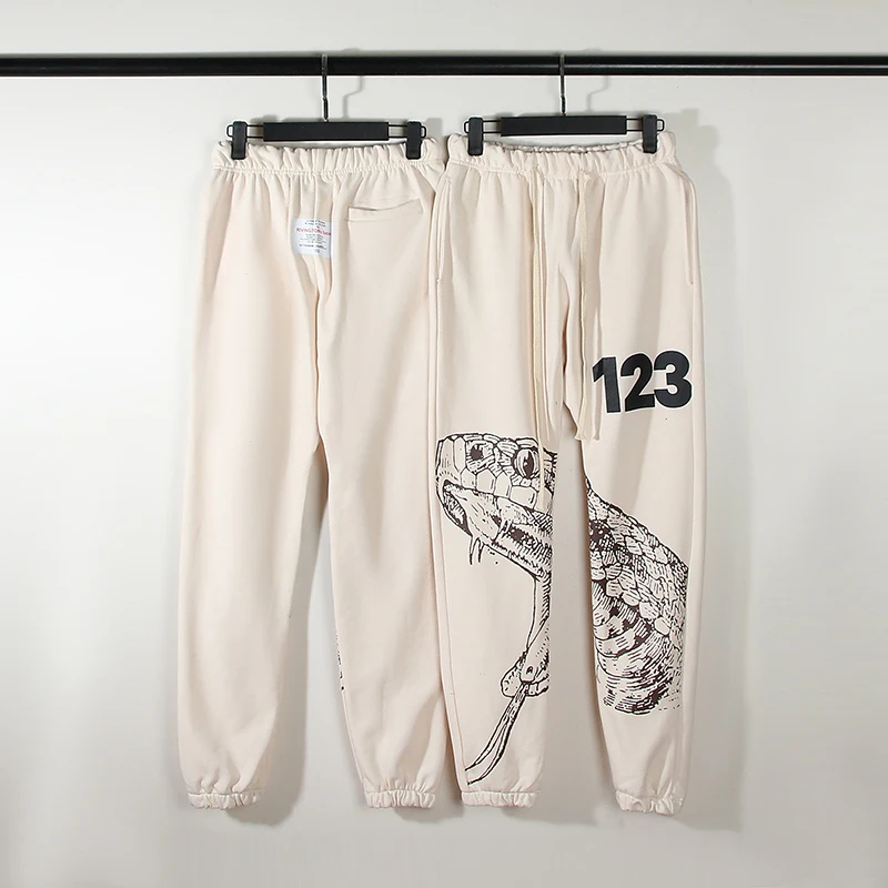 

RRR123 Pant Sketch Poisonous Snake Washing Used Embroidery Loose Pants High Street Men's And Women's Sports Pants