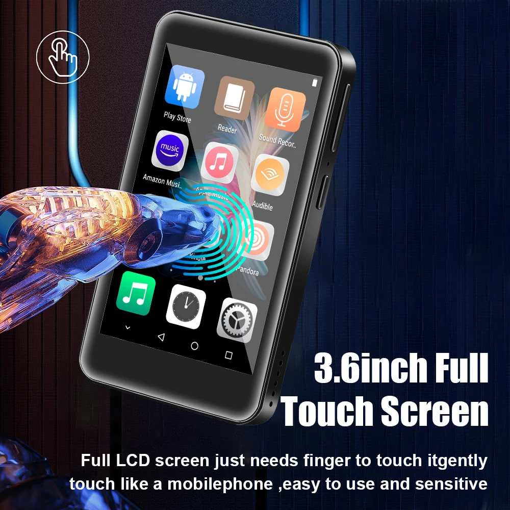 New 3.6" WiFi MP3 Player Bluetooth5.0 MP4 Player Android 8.1 with Spotify Pandora Android Streaming Music HiFi Sound
