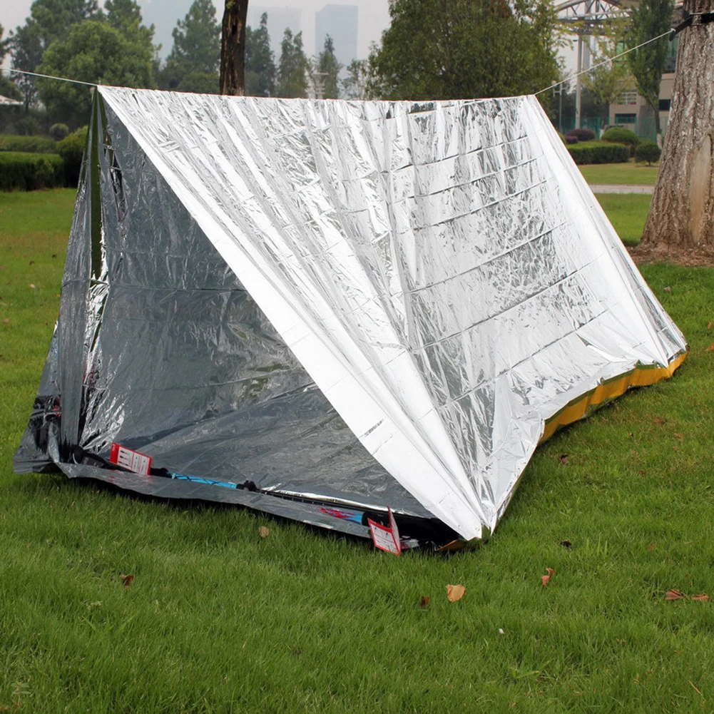 Emergency Blanket Outdoor Survival First Aid Military Rescue Kit Windproof Waterproof Reusable Foil Thermal Blanket for Camping
