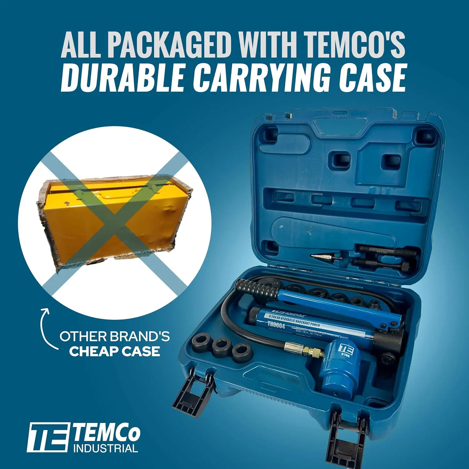 Hydraulic Knockout Punch TH0004 - Electrical Conduit Hole Cutter Set KO Tool Kit 5 Year Warranty 5