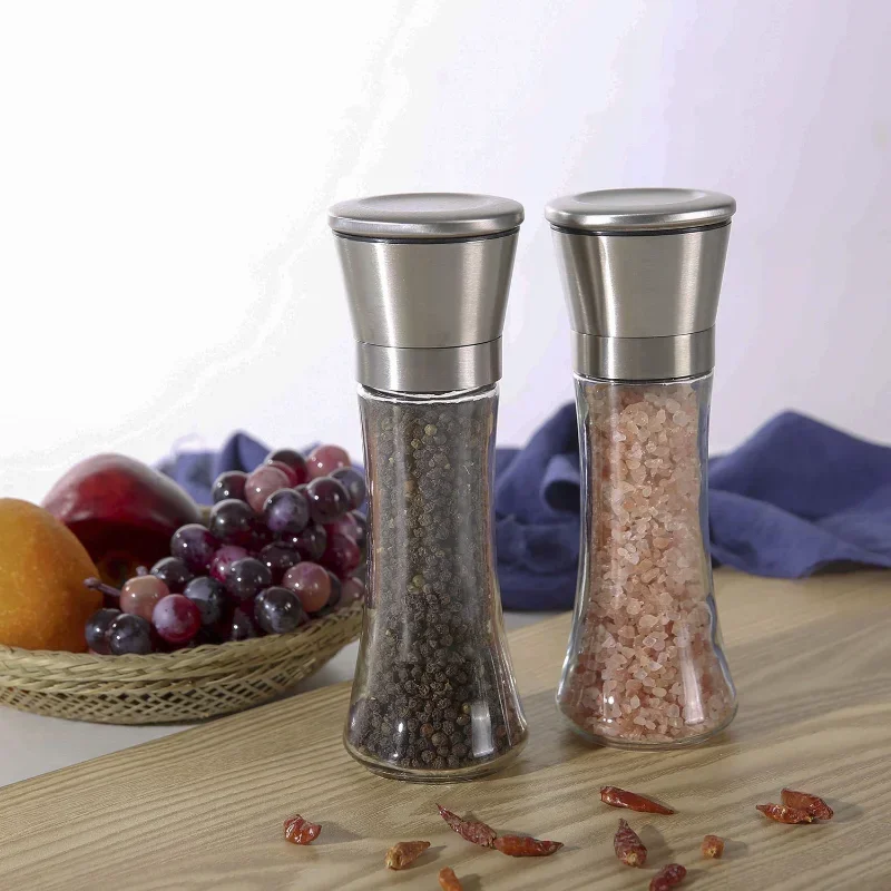 grinder stainless steel salt and pepper mill manual food herb grinders spice jar containers kitchen gadgets spice bottles glass 4 Grinder Stainless Steel Salt and Pepper Mill Manual Food Herb Grinders Spice Jar Containers Kitchen Gadgets Spice Bottles Glass 4