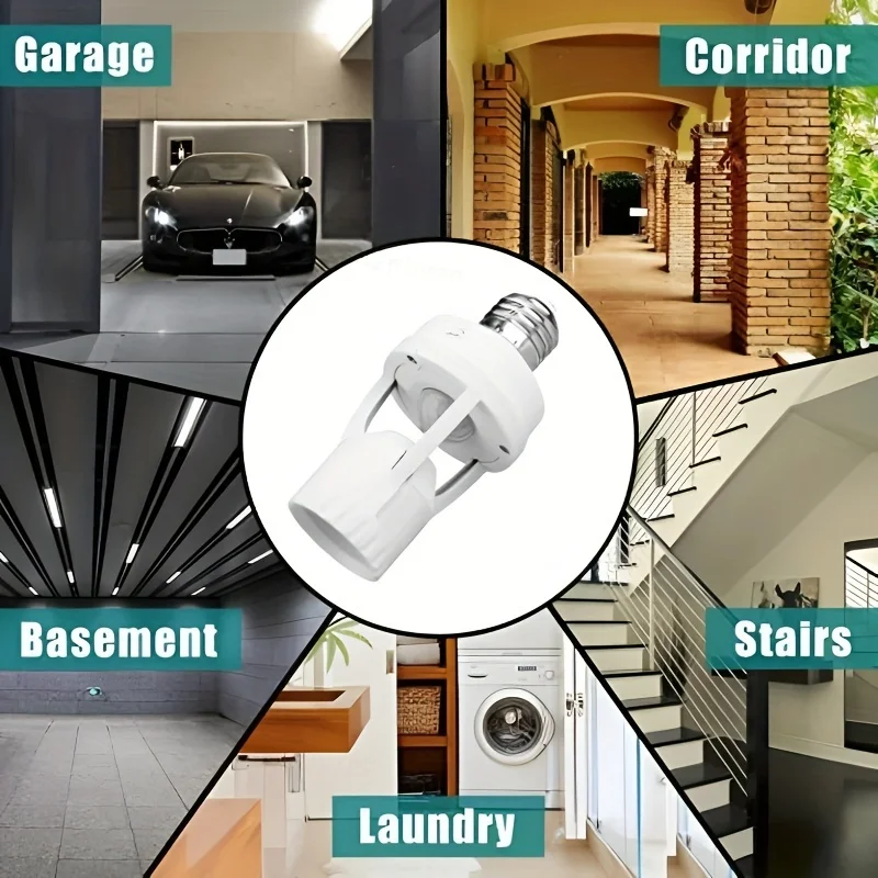 E27 Led Lamp Base Motion Sensor Auto On/Off Infrared Light Control 110-240V Smart Infrared LED Bulb Holder PIR Switch Automatic