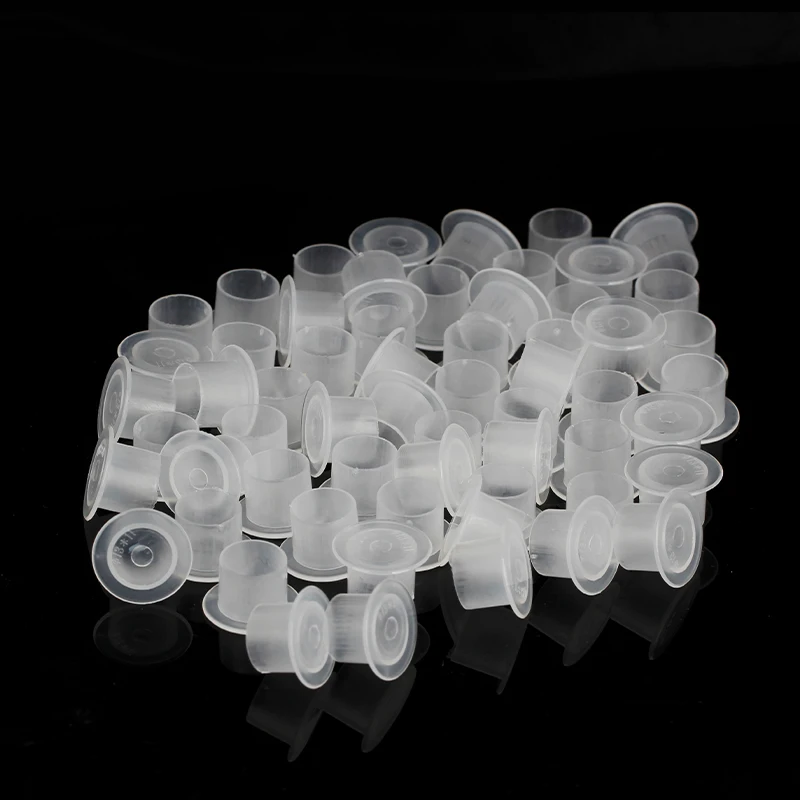 100pcs Plastic Disposable Tattoo Ink Cups With Base Pigment Clear Holder Container Cap Tattoo Accessory Permanent Makeup 4
