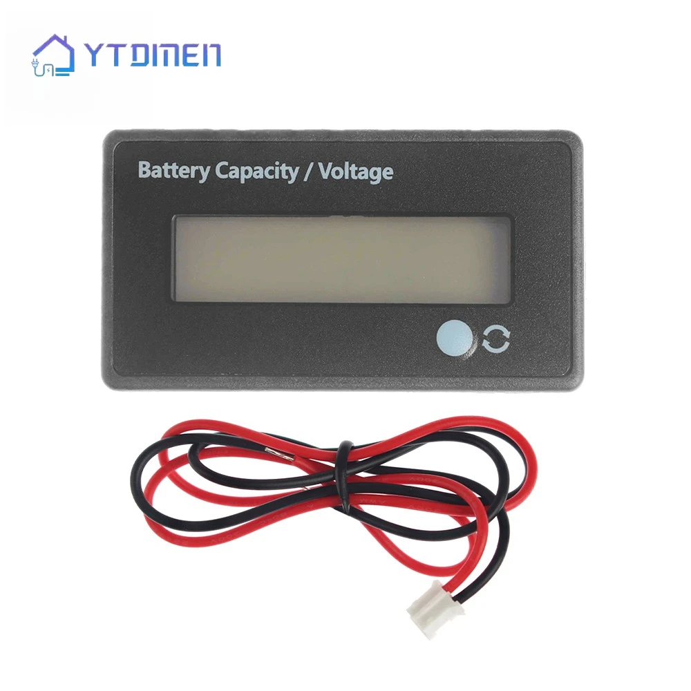 DC 12V 24V 36V 48V 60V 72V 배터리 용량 전압계, 리튬/납산용 백분율 및 전압 모니터 기능이 있는 LCD 디스플레이