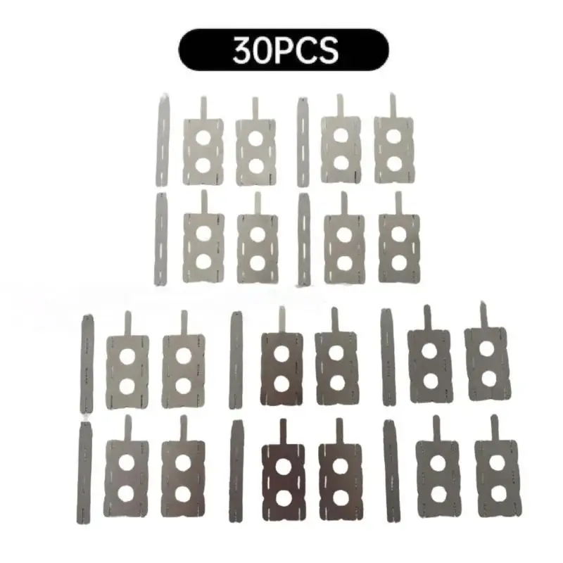 30 Count 18650 Lithium Battery Nickel Sheets, 5Set Polygonal Battery Connection Sheets for Spot Welding Machines