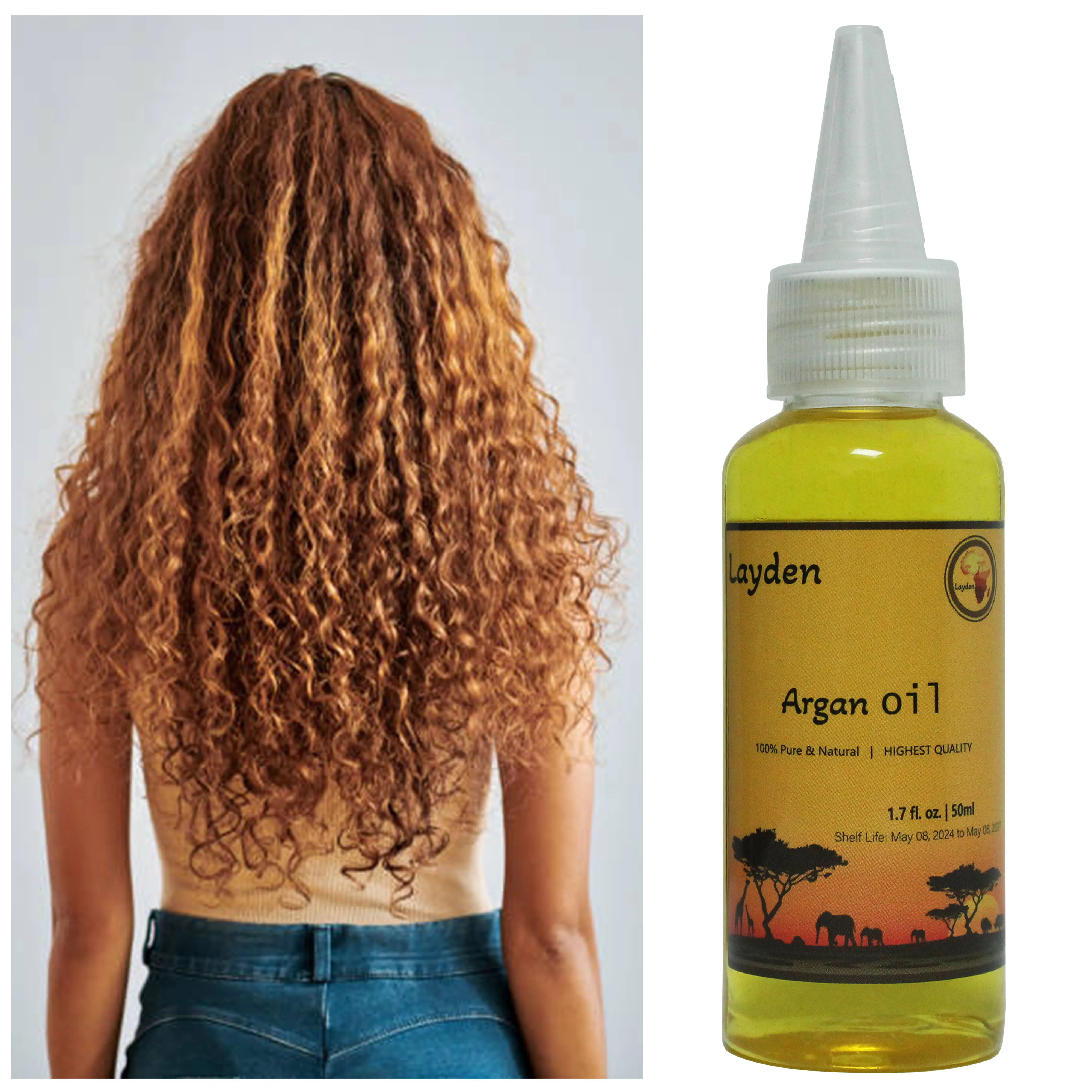 Layden Pure Argan Oil Moisturizes and Conditions Scalp Roots and Strands For Thick Full Healthy-looking Hair hair oil hair essence oil hair conditioner