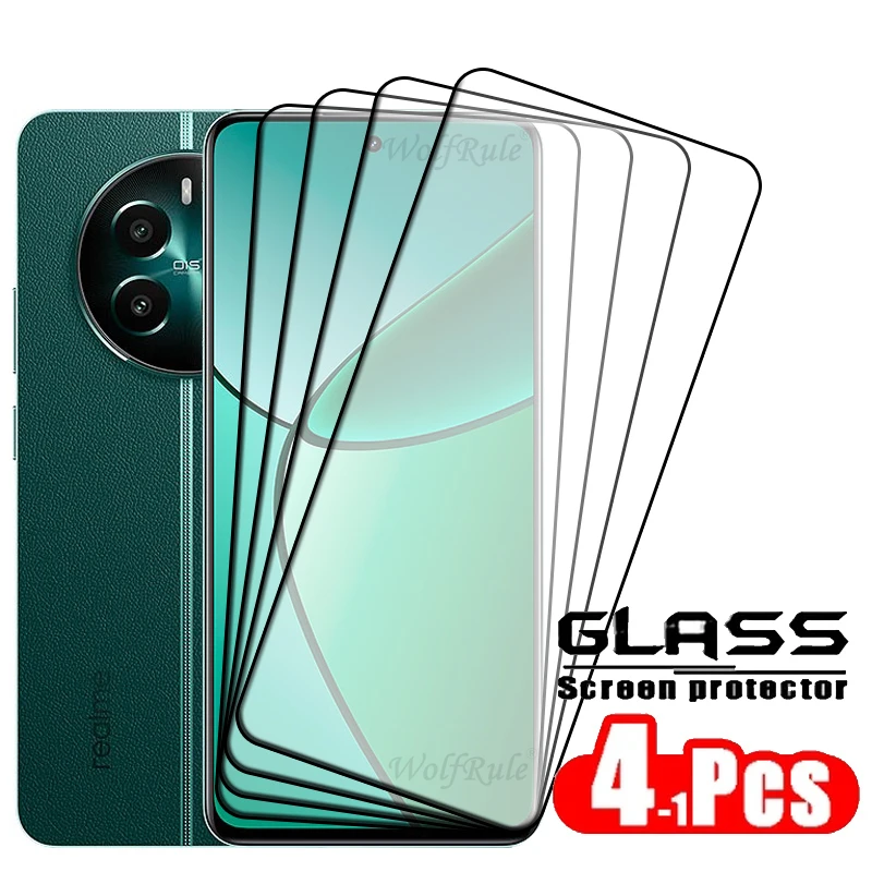 

1/2/3/4PCS Full Cover Glass For Realme 12 Plus Glass OPPO Realme 12 Plus Full Glue Protective 9H Tempered Glass Realme 12 Plus