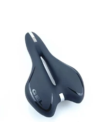 Shockproof Comfort PU Leather Bicycle Saddle with Sponge - Filled Cushion for Enhanced Riding Experience (Black)