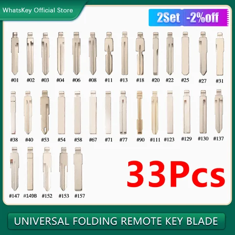 33Pcs KD VVDI JMD Xhorse Blank Remote Car Key Blade KD900 KD-X2 For Renault Toyota BMW Hyundai VW Audi PSA Peugeot Citroen Ford