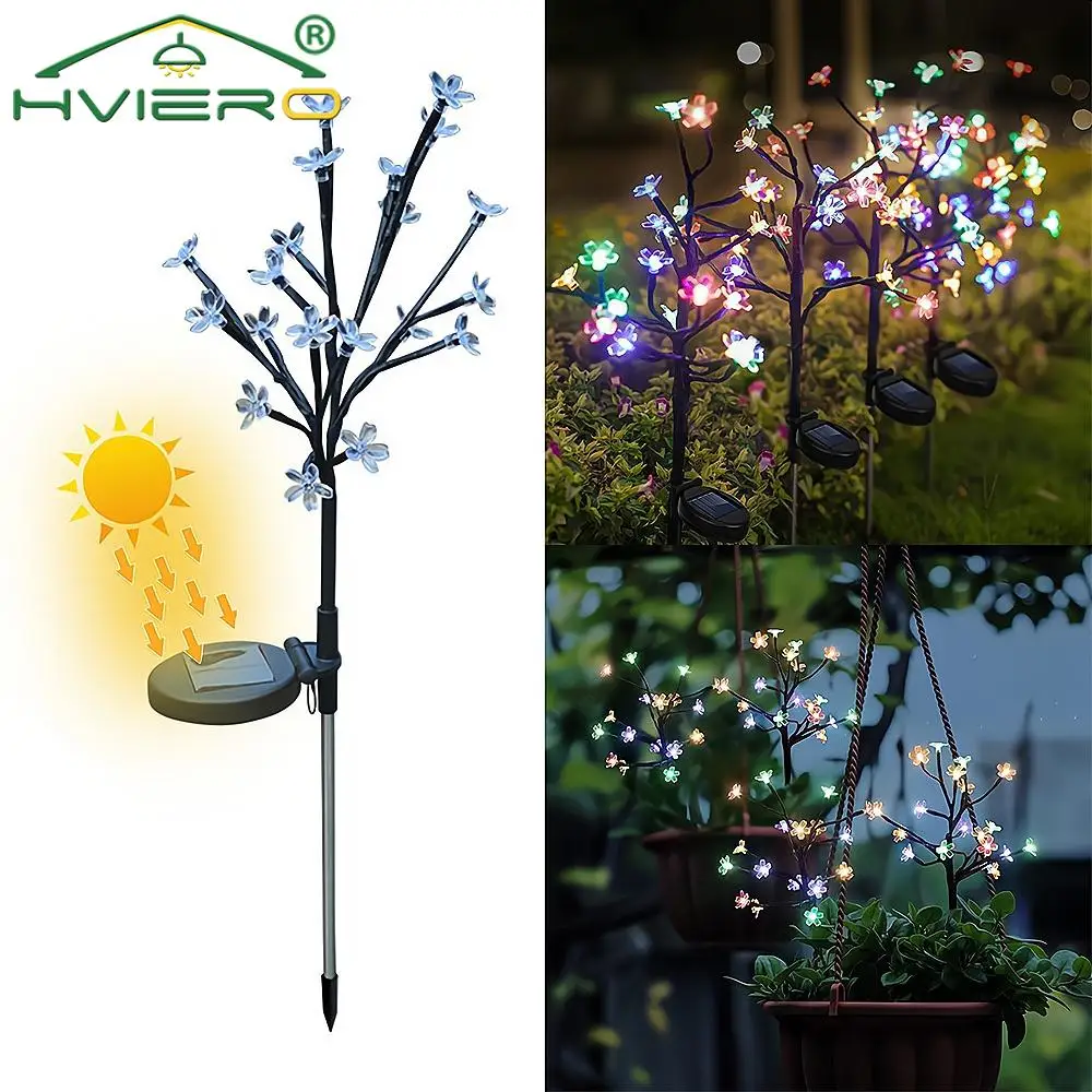 Solar Energy LED Lamp 12V Lawn Landscape Courtyard Outdoor Garden Park Decoration Cherry Blossom Light Floor Insertion Lighting