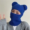 New Wome's Cute Full Face Cover Ski Mask Hat with Bear Ear Balaclava Knitted Hats Windproof Skullies Beanies Bonnet Winter Warm 6